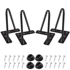 Heavy duty modern desk legs. 6 Inch Hairpin Legs Heavy Duty Metal Table Legs For Cabinet Wardrobe Tv Cabinets Drawers Nightstand 3 8 Dia Satin Black Two Rod Iron Wire Legs For Diy Furniture Buy Online At Best Price