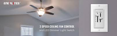 The dimmer will then control all three ceiling lights. Amazon Com Enerlites 3 Speed Ceiling Fan Control And Led Dimmer Light Switch 2 5a Single Pole Light Fan Switch 300w Incandescent Load No Neutral Wire Required 17001 F3 W White Home Improvement