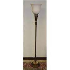 Kinsey antique brass torchiere floor lamp with stone pattern glass shade. Art Deco Torchiere Floor Lamp Milk Glass Flower 1720503