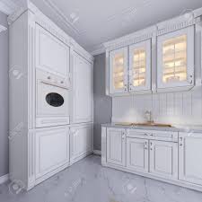 elegant white kitchen in a modern