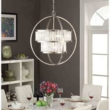Shop Brushed Nickel Crystal Orb 6 Light Chandelier Overstock 10379623