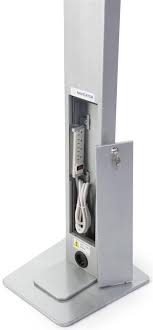 Navigator Series Ipad Pro Floor Stand Enclosure W Lock Power Supply Silver In 2020 Ipad Kiosk Kiosk Design Ipad