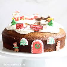 Place a few gooseberries or berries of your choice in a row. Gingerbread Bundt Cake With Icing Decorated For Christmas