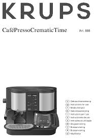 Krups 888 Instructions For Use Manual Pdf Download Manualslib