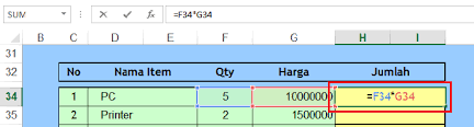 Cara Menuliskan Formula Rumus Microsoft Excel Belajar Microsoft Excel