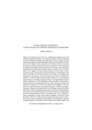 His work fell into critical neglect during the first half of the 20th century, but starting in the 1970s the significance of his contributions began to be understood and from 1980 onward his life and work have been the … Pdf Characterless Aesthetics Pater Wilde And The End Of Hegelian Hellenism Andrew Eastham Academia Edu