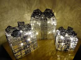 .starry, battery operated lights for indoor & outdoor decoration wedding home parties christmas holiday. Light Up Glitter Silver Black Christmas Parcel Lights Set With Led Lig Uk Gardens Co Uk
