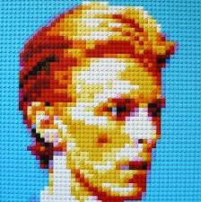 David Bowie With Lego By Pauline Aubey Lego Portrait Lego Art Pixel Art