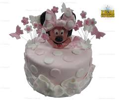 The base of the cake is whole wheat chocolate cake sweetened with brown sugar and frosted with american buttercream frosting. 8 Fondant Iced Cake With 3d Edible Minnie Mouse