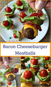 If you're on a budget, consider throwing a potluck or a party that features drinks and light fare. Bacon Cheeseburger Meatballs Appetizer Recipes Food Appetizers Easy