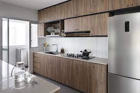 Peek Into This Hdb S Pinterest Worthy Industrial Revamp Pictured A Beautiful Kitchen With Wooden Kitchen Design Small Modern Kitchen Cabinets Kitchen Design