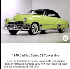 Image result for Chartreuse 1949 Cadillac