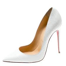 Christian Louboutin White Crocodile Leather So Kate Pointed Toe Pumps Size 38 5 Christian Louboutin Tlc