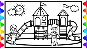 Playground safety teaches us to take our turn! Kids Playground Park Drawing Easy Novocom Top