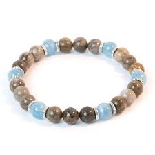 Silver Leaf Jasper Aquamarine Sterling Silver Bracelet Md Jewelry