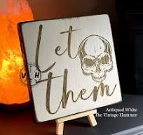 Engraved Solid Wood Let Them Sign: Skull or Feather Design ...