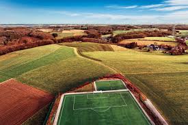 Natur / feld / feld. Fussballplatz In Feld Wald Und Wiesenlandschaft Wandbild 11freunde Shop