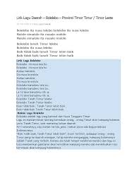 Level 1 not piano lagu bolelebo. Lirik Lagu Daerah