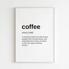 Definition Print Coffee Sign Kitchen Wall Decor Coffee Poster Kitchen Wall Art Coffee Print Coffee Print Coffee Signs Coffee Poster