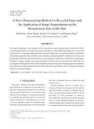 Pdf A New Characterizing Method For Recycled Paper And The