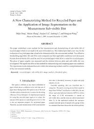 pdf a new characterizing method for recycled paper and the