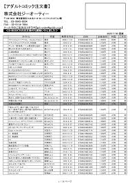 アダルトコミック注文書】 株式会社ジーオーティー
