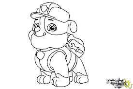 How To Draw Rubble Paw Patrol Follow This Step By Step Drawing Tutorial Of How To Draw Rubble P Paw Patrol Coloring Paw Patrol Coloring Pages Rubble Paw Patrol
