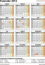 Alles auf dickeres papier drucken, alle blätter mit dem locher lochen. Kalender 2012 Als Word Vorlagen In 11 Varianten Kostenlos