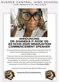 ANNOUNCING DR. SHANEKA P. ROSE '05 AS SCHS 2025 GRADUATION COMMENCEMENT  SPEAKER