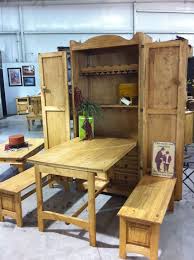 Cowboy Armoire Fold Out Table Benches Rustic Pine Furniture Furniture Home Furniture