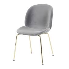 Colour may vary on different monitors. see allitem description. Luxurious Grey Velvet Dining Chair With Gold Metal Legs From Fusion