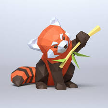 Diy Red Panda 3d Papercraft Template Pdf Kit C Gopapercraft In 2020 Papercraft Templates Paper Crafts Paper Sculpture