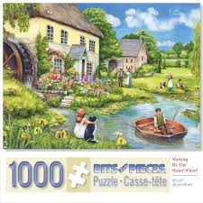Bits And Pieces Jigsaw Puzzles Uk Amazon Com Bits And Pieces Waiting By The Water Wheel 1000 Piece Jigsaw Puzzle By Artist Debbie Cook Lake Painting Water Wheel 1000 Piece Jigsaw Puzzles