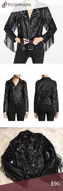 Vigoss Studded Fringe Moto Jacket Nwt Leather Jacket Faux Leather Jackets Jackets
