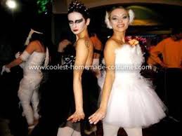 Black And White Swan Halloween Costumes Coolest Black And White Swan Couple Costume Black Swan Costume Couples Costumes Fancy Dress Costumes