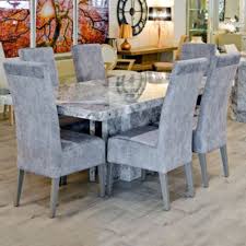 From $595 ea inc gst, clear oak legs and 1000's of fabrics. Newcastle Grey Marble Dining Table Modern Furniture Dining Tables