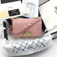 กระเป าchanel boy งานoriginal size 19 cm ส ชมพ กระเป า รองเท าแฟช น เข มข ด