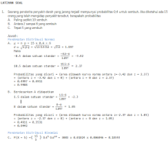 Penyelesaian soal uts statistika dan probabilitas 2013full description. Contoh Soal Dan Jawaban Statistika Probabilitas Contoh Soal Terbaru
