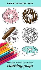 Doughnuts Coloring Page Free Printable Coloring Books For Adults Donut Birthday Parties Donut Coloring Page Donut Theme Party