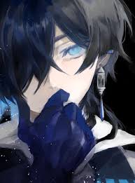 No matter what, that boy with the. Anime Guy Black Hair Blue Eyes Gloves Art Cute Anime Guys Anime Black Hair Blue Anime