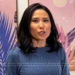 WornOnTV: Vicky's blue cable knit dress