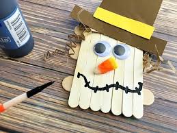 I had a friend that one summer saved (and washed) all the popsicle sticks from the popsicles her kids ate. Scarecrow Popsicle Stick Craft For Kids Fall Kids Craft A Cultivated Nest