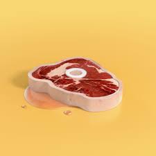 Steak On Yellow 3d Illustration 1920 X 1920 Meat Art Food Art Meat Box