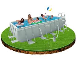 Intex 4m X 2m X 1m Deep Rectangular Ultra Frame Swimming Pool With Filter Pump And Ladder 28350 Intex Pool Swimming Pools