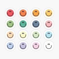 A Pack Of Smileys Colorful Faces Funny Emoji Sticker By Sweetlog In 2020 Preppy Stickers Emoji Stickers Print Stickers