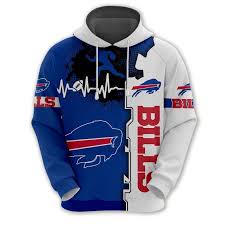 Nfl team apparel nfl mens bills pullover hood w/ crew. Buffalo Bills Hoodie Graphic Heart Ecg Line Jack Sport Shop