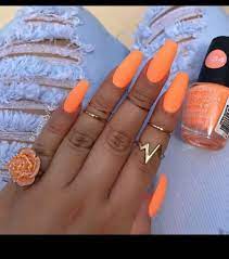 Pin By Austin Heardt On Nail Art Orange Acrylic Nails Coffin Nails Designs Peach Nails