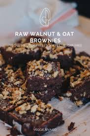 Raw Walnut Oat Brownies Veggiejeva Raw Vegan Desserts Cacao Recipes Raw Desserts