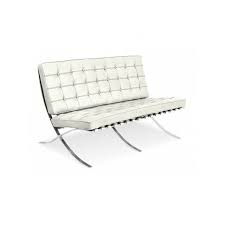 Meant as thrones for the visiting king and queen of spain, the barcelona chairs' design can be considered worthy of royalty. Barcelona Chair Half Leather 2 Seater Designer Sofas Furnmod