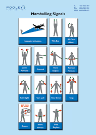 These signals are designed for use by the aircraft marshaller facing the aircraft in a position where the aircraft marshaller can best be seen by the pilot. Xpp121e Marshalling Signals Poster Pooleys Flying And Navigational Products And Accessories